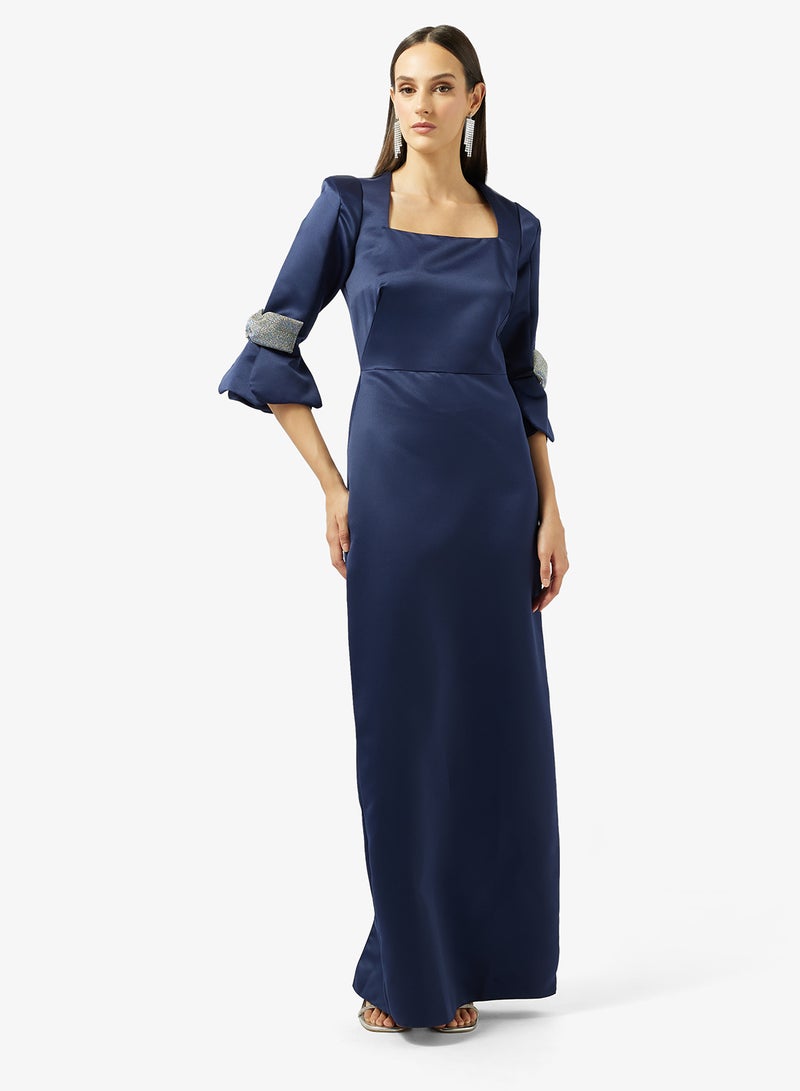 Namshi x Evening Gown With Statement Shimmer Bow - Image 1
